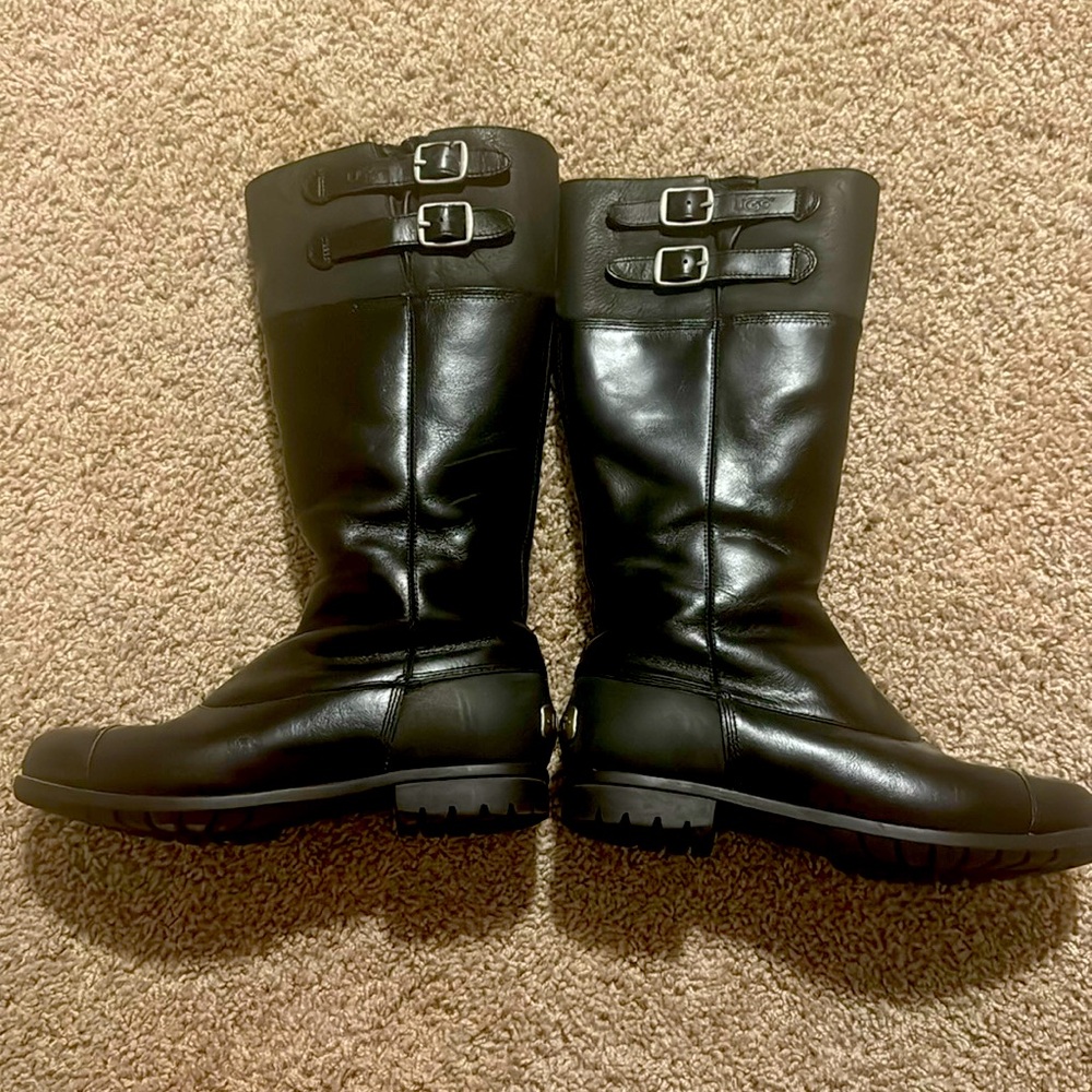 Ugg Barolo Tall Shearling Lined Leather Boots-S/N 1001657